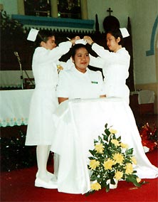 Maricel at her capping ceremony as a nurse